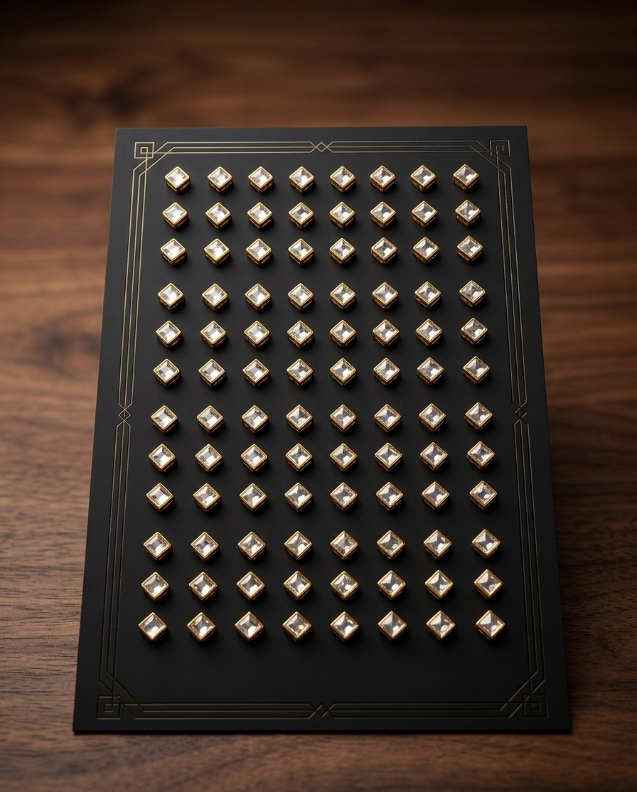 Princess-Cut Geometric Kundan Stickers