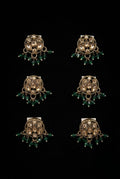 Traditional Kundan & Beaded Hair Brooches (6 pcs)
