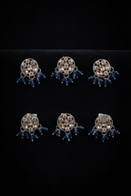 Traditional Kundan & Beaded Hair Brooches (6 pcs)